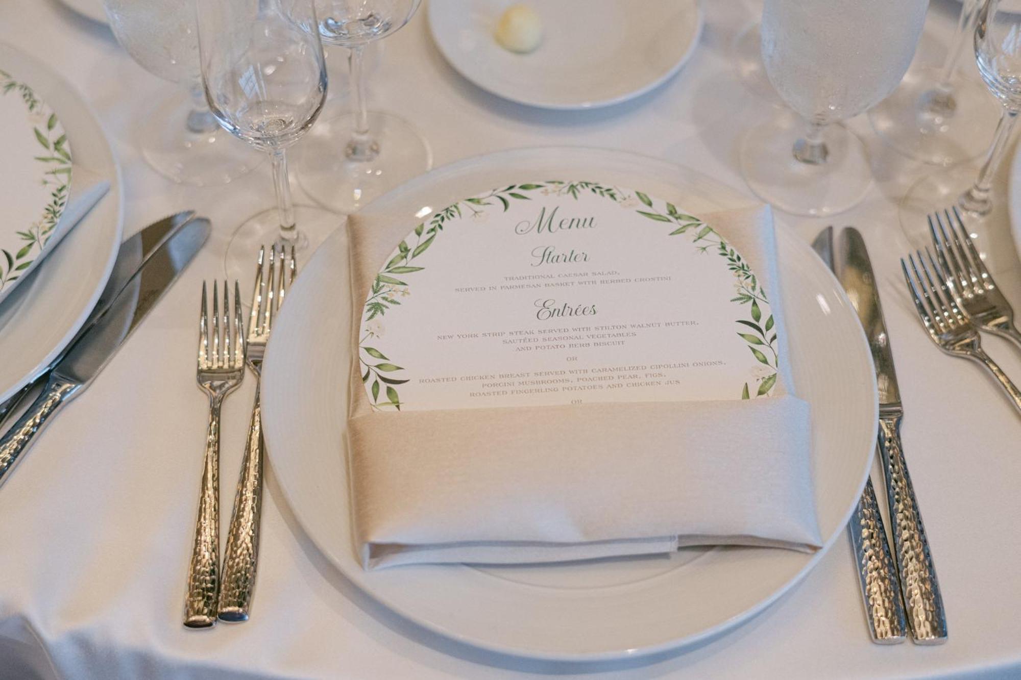 インターコンチネンタル ボストン エクステリア 写真 Menu at a wedding
